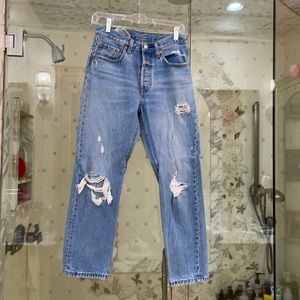 Levi’s 501s with Knee Rips